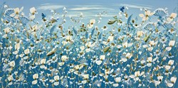 A Field of Blue by Mary Shaw - Original Painting on Board sized 24x12 inches. Available from Whitewall Galleries